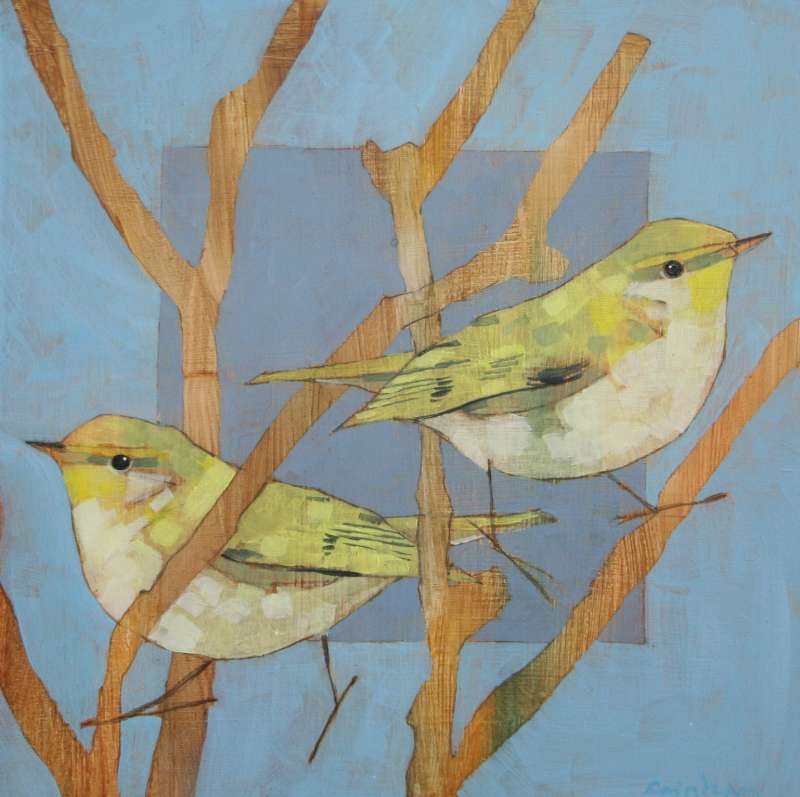 Two Wood Warblers in Trees